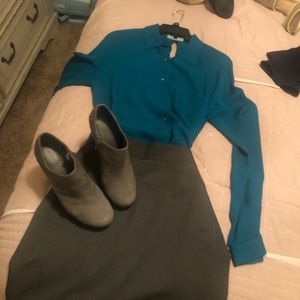 Antonio Melani skirt and blouse with GB booties